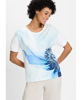 Olsen Women's Large Scale Floral Print T-Shirt