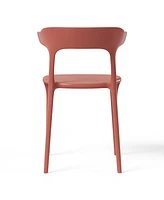 Modern Stackable Resin Plastic Patio Dining Chair (Set of