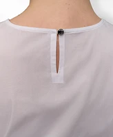 Dkny Women's Poplin Ruched Side-Twist Sleeveless Top