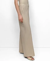 Dkny Women's Seersucker High Rise Wide-Leg Pants