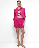 Dkny Women's Aero Crepe Button-Front Cropped Jacket
