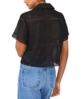 1.state Women's Eyelet Camp Shirt