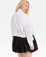 On 34th Plus Snap-Front Cinched-Hem Utility Jacket, Exclusively at Macy's