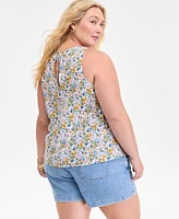On 34th Trendy Plus Floral-Print Tank Top, Exclusively at Macy's