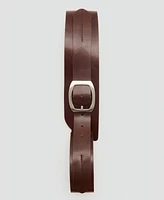 Mango Women's Buckle Leather Belt