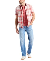 Men's Sagrino Fitted Short Sleeve Plaid Button-Front Shirt