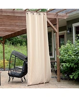 52 x 120-Inch Outdoor Room-Darkening Curtain Panel with Grommet Top and Tieback - Indoor and Outdoor Use - Beige