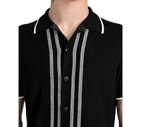 Guess Men's Tyler Striped Relaxed Sweater Polo