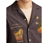 Lucky Brand Men's Vice Short Sleeve Button-Front Graphic Camp Shirt