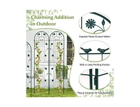 2 Pack - 7-ft Galvanized Steel Outdoor Garden Trellis Metal Finish