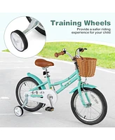 16-Inch Kids' Bike with Training Wheels and Dual Brake System, Adjustable Seat for Ages 4-8