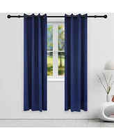 52 x 95-Inch Outdoor Blackout Curtains with Grommet Top - Includes Tiebacks Blue Set of 2