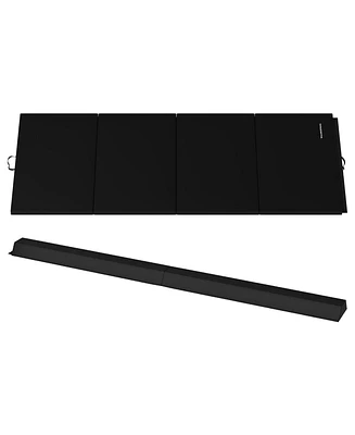 BalanceFrom Fitness All Purpose Mat with 8 Ft Balance Beam Gymnastic Set, Black