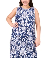 Msk Plus Printed Round-Neck Sleeveless Maxi Dress