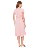 London Times Women's Sweetheart-Neck Cap-Sleeve Dress