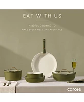 Carote 19pcs Pots and Pans Set Non Stick, Cookware Set with Detachable Handle, Kitchen Cookware Sets with Removable Handle, Oven Safe, Cream White