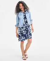 Style & Co Petite Floral-Print Sleeveless Flip Flop Dress, Exclusively at Macy's