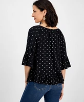 Style & Co Petite Racing Paisley Convertible Top, Exclusively at Macy's