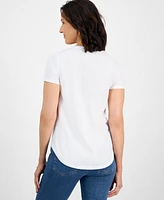 Style & Co Women's Cotton-Blend Paisley Crewneck T-Shirt, Exclusively at Macy's