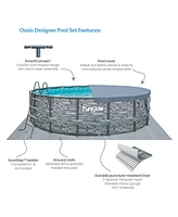 Funsicle 16' x 48" Oasis Designer Outdoor Above Ground Swimming Pool Set, Stone