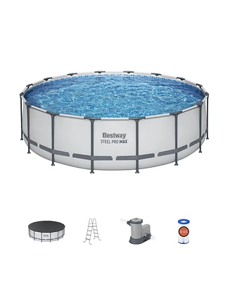 Bestway Steel Pro Max 16'x48" Round Above Ground Swimming Pool with Pump & Cover