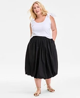 On 34th Trendy Plus Bubble-Hem Midi Skirt, Exclusively at Macy's