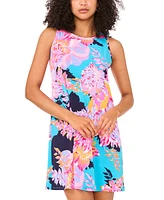 Msk Petite Printed Round-Neck Sleeveless Shift Dress
