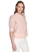 Tommy Hilfiger Women's Lurex Stripe Button-Front Shirt