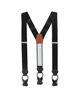 Trafalgar Men's Dutton Solid Colored Silk Button End Suspenders