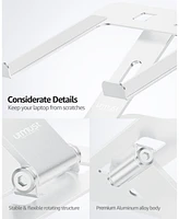 Urmust Foldable Laptop Stand, Height Adjustable Ergonomic Computer Stand for Desk, Aluminum Portable Laptop Riser Holder Mount Compatible with MacBook