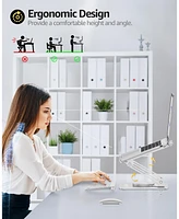 Urmust 360° Rotating Laptop Stand for Desk | Ergonomic Adjustable Aluminum Riser Holder, Fits 10-16" Laptops & Notebooks