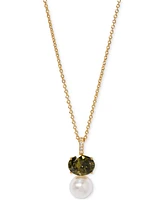 Eliot Danori Cubic Zirconia & Imitation Pearl Pendant Necklace, 16" + 2" extender, Exclusively at Macy's