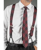 Trafalgar Men's Kincade Red Blackwatch Plaid Silk Necktie