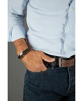 Trafalgar Loose Fit Beaded and Leather 3 Strand Bracelet