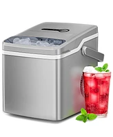 Zafro Ice Maker Countertop, 26Lbs/24H, 2 Sizes Bullet Ice Cubes with Handle, 9 Cubes in 6 Mins, Portable Ice Machine with Self-Cleaning, for Office/Do