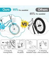 18-Inch Kids Bike with Dual Brakes and Adjustable Seat, Lightweight for Ages 3-8