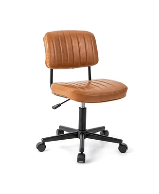 Pu Leather Adjustable Office Chair Swivel Task Chair with Backrest