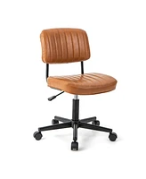 Pu Leather Adjustable Office Chair Swivel Task Chair with Backrest
