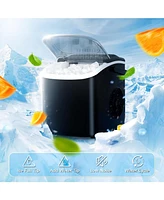 Zafro Countertop Ice Maker, Portable Machine with Self-Cleaning, 26.5 lbs/24H, Fast 9 Bullet Cubes 6 Mins, Compact Maker Basket &