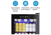 Zafro Mini Fridge Beverage Cooler - 128-Can Capacity with Glass Door for Soda, Beer, or Wine