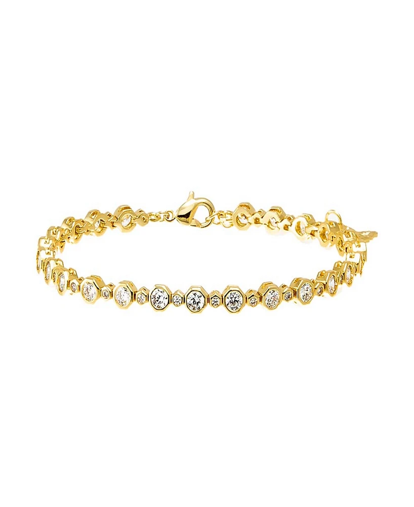 By Adina Eden Cubic Zirconia Bezel Multi Graduated Tennis Bracelet