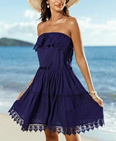 Cupshe Women's Moonlit Whispers Navy Mini Beach Dress