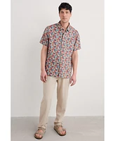 Seasalt Cornwall Men's Blue Heron Short Sleeve Shirt