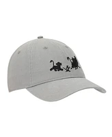 Disney Men's Lion King Simba Timon & Pumba Silhouettes Gray Unstructured Baseball Cap