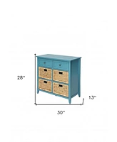 Stylish Teal Storage Chest with Drawers for Organizing Home Essentials