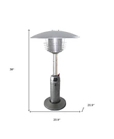 11000 Btu Silver Steel Propane Cylindrical Pole Tabletop Patio Heater