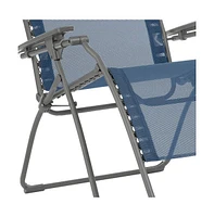 Reclining Steel Zero Gravity Chair with Cushion for Patio and Lawn