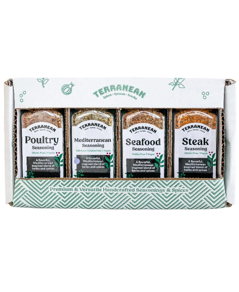Terranean Herbs & Spices Mediterranean Seasonings Gift Set, 4 Jars