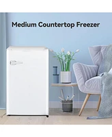 Zafro Compact Upright Freezer, 2.3 Cu Ft with Handle, Removable Shelves, Adjustable Thermostat, Low Noise Design for Bedroom, Apartment or Office