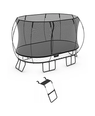 Springfree Trampoline Kids Oval 8 x 13Ft Trampoline & FlexrStep V2 Safety Ladder